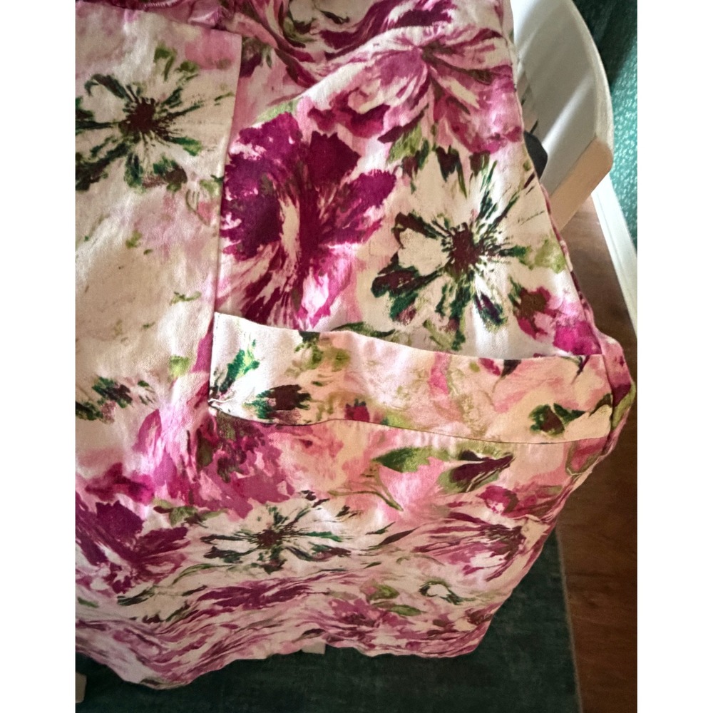 Rabbit Rabbit Rabbit Designs Pink Floral Ruffle Neck Sheath Dress w/ Pockets 14 - Picture 6 of 7